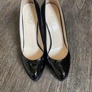 Salinas Black Patent Pointed Toe Pumps